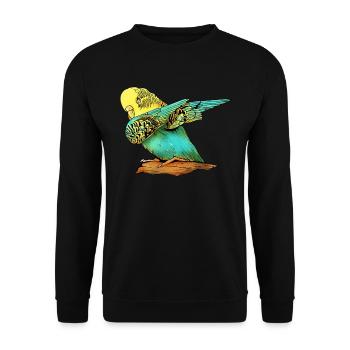 Perruche Perruche Perruche Oiseau Animal - Sweat-shirt Unisexe - noir - Devant - Alina (178cm) & Michal (187cm)