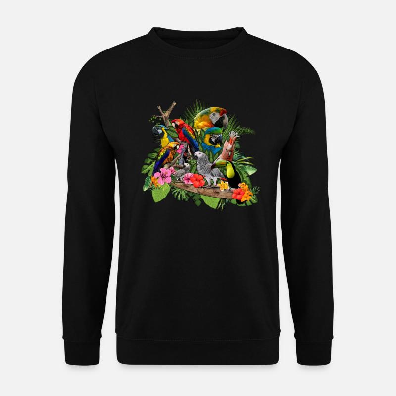 Papageien Graupapagei Kakadu - Unisex Pullover - Schwarz