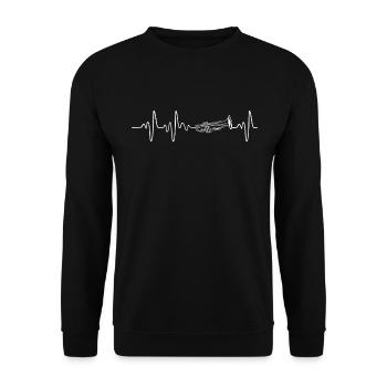 Musicien de trompette de battement de coeur soufflant cadeau de musique - Sweat-shirt Unisexe - noir - Devant - Alina (178cm) & Michal (187cm)