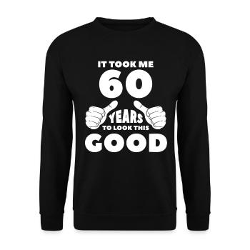 60th birthday gift birthday present - Unisex Sweatshirt - black - Front - Alina (178cm) & Michal (187cm)