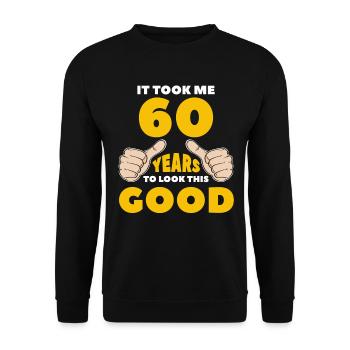 60th birthday gift birthday present - Unisex Sweatshirt - black - Front - Alina (178cm) & Michal (187cm)