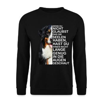 Bernese Mountain Dog soul regarde un propriétaire de chien - Sweat-shirt Unisexe - noir - Devant - Alina (178cm) & Michal (187cm)