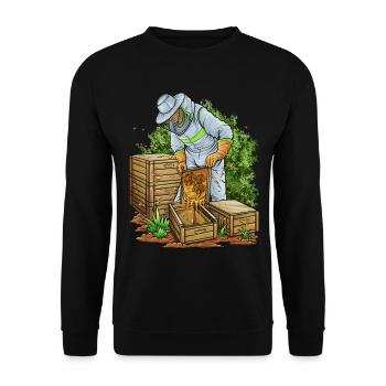 Beekeeper beekeeper honey bee - Unisex Sweatshirt - black - Front - Alina (178cm) & Michal (187cm)