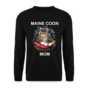 Maine Coon mom mother - Unisex Sweatshirt - black - Front - Alina (178cm) & Michal (187cm)