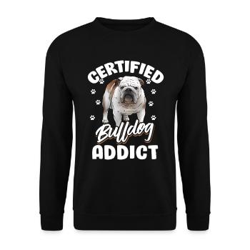Englische Bulldogge - Unisex Pullover - Schwarz - Vorne - Alina (178cm) & Michal (187cm)