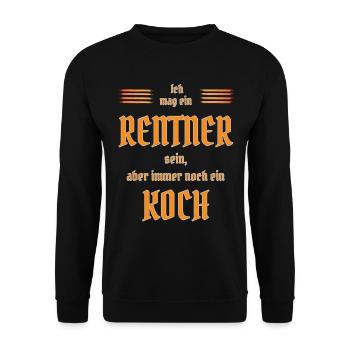 Rentner Koch - Unisex Pullover - Schwarz - Vorne - Alina (178cm) & Michal (187cm)