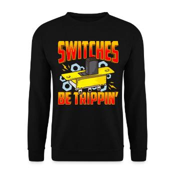 Switches Electrician Trippin Jokes - Unisex Sweatshirt - black - Front - Alina (178cm) & Michal (187cm)