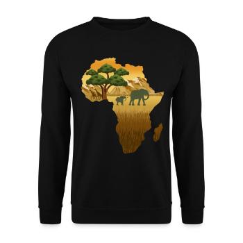 Afrika-Karten-Reggae - Unisex Pullover - Schwarz - Vorne - Alina (178cm) & Michal (187cm)