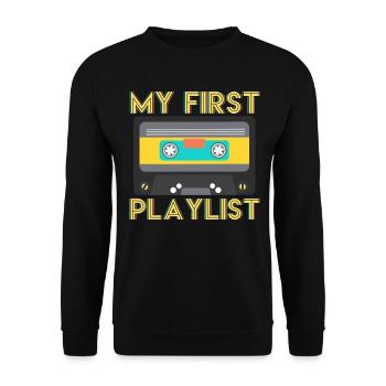80er 90er Kassette - Unisex Pullover - Schwarz - Vorne - Alina (178cm) & Michal (187cm)