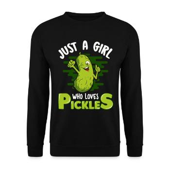 Just A Girl Who Loves Gherkins - Unisex Sweatshirt - black - Front - Alina (178cm) & Michal (187cm)