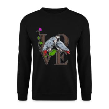 gray parrot - Unisex Sweatshirt - black - Front - Alina (178cm) & Michal (187cm)
