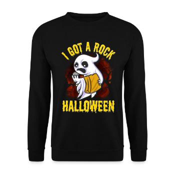 J'ai un rocher d'Halloween - Sweat-shirt Unisexe - noir - Devant - Alina (178cm) & Michal (187cm)