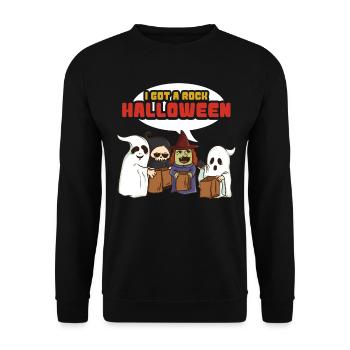 J'ai un rocher Halloween - Sweat-shirt Unisexe - noir - Devant - Alina (178cm) & Michal (187cm)