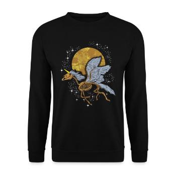Squelette de Licorne Pegasus volant parmi les étoiles - Sweat-shirt Unisexe - noir - Devant - Alina (178cm) & Michal (187cm)