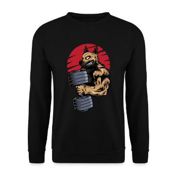 Deutscher Schäferhund Fitness Gym - Unisex Pullover - Schwarz - Vorne - Alina (178cm) & Michal (187cm)