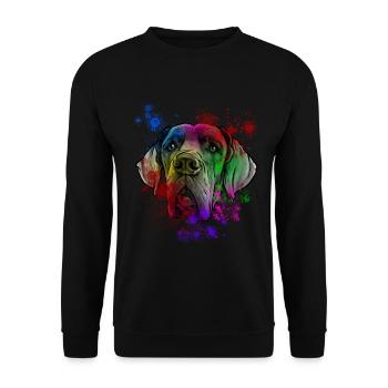 Deutsche Dogge Hund - Unisex Pullover - Schwarz - Vorne - Alina (178cm) & Michal (187cm)