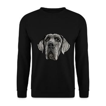 Great Dane dog - Unisex Sweatshirt - black - Front - Alina (178cm) & Michal (187cm)