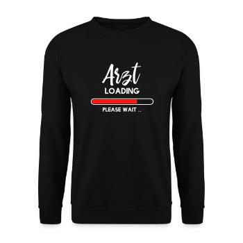 Arzt loading - Medizinstudent Medizin Studium Arzt - Unisex Pullover - Schwarz - Vorne - Alina (178cm) & Michal (187cm)