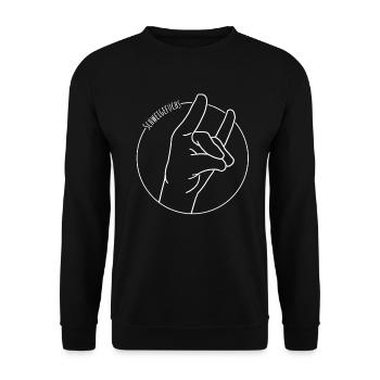 Schweigefuchs - Pädagoge Klassenlehrer Lehrer - Unisex Pullover - Schwarz - Vorne - Alina (178cm) & Michal (187cm)