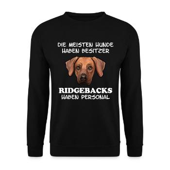 Rhodesian Ridgeback - Unisex Pullover - Schwarz - Vorne - Alina (178cm) & Michal (187cm)