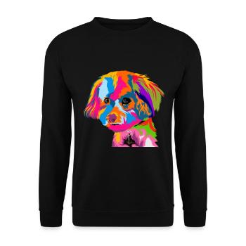 Bolonka Hund Hunderasse - Unisex Pullover - Schwarz - Vorne - Alina (178cm) & Michal (187cm)
