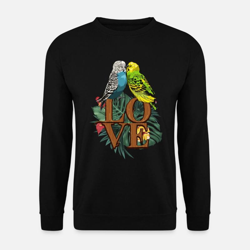 Budgerigar love parakeet - Unisex Sweatshirt - black