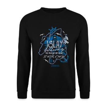 Islay Whisky Peat of my Heart - Unisex Pullover - Schwarz - Vorne - Alina (178cm) & Michal (187cm)