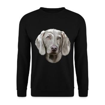 Weimaraner Hund - Unisex Pullover - Schwarz - Vorne - Alina (178cm) & Michal (187cm)
