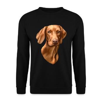 Vizsla Hund - Unisex Pullover - Schwarz - Vorne - Alina (178cm) & Michal (187cm)