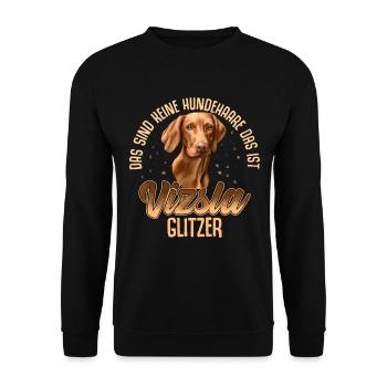 Vizsla Hund Hunderasse Geschenk - Unisex Pullover - Schwarz - Vorne - Alina (178cm) & Michal (187cm)