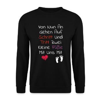 Baby Sprüche - Geburt Kinderwunsch Kinder Sprüche - Unisex Pullover - Schwarz - Vorne - Alina (178cm) & Michal (187cm)
