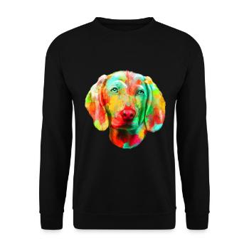 Weimaraner Hund Hunderasse - Unisex Pullover - Schwarz - Vorne - Alina (178cm) & Michal (187cm)