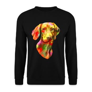 Cadeau de race de chien chien Vizsla - Sweat-shirt Unisexe - noir - Devant - Alina (178cm) & Michal (187cm)