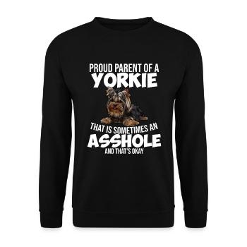 Yorkshire Terrier Hund Spruch - Unisex Pullover - Schwarz - Vorne - Alina (178cm) & Michal (187cm)