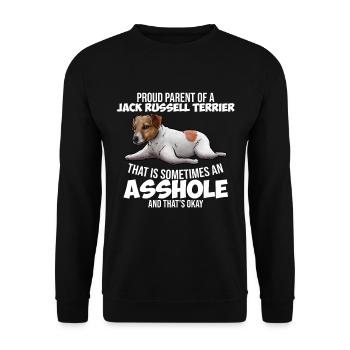 Jack Russell Terrier Hund - Unisex Pullover - Schwarz - Vorne - Alina (178cm) & Michal (187cm)