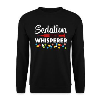 Sedation Whisperer - Unisex Sweatshirt - black - Front - Alina (178cm) & Michal (187cm)