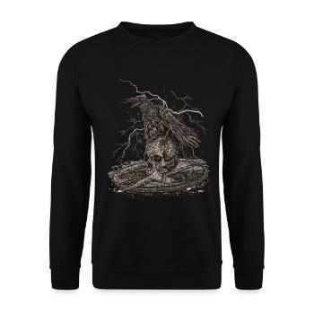 VIKING RAVE SKULL WIKINGER AX AND SWORD - Unisex Sweatshirt - black - Front - Alina (178cm) & Michal (187cm)