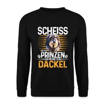 Dackel Dachshund Rauhaardackel - Unisex Pullover - Schwarz - Vorne - Alina (178cm) & Michal (187cm)