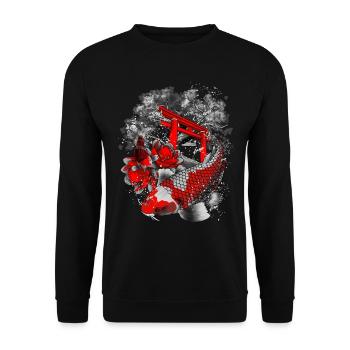 Asiatique Koi Geisha Japon - Sweat-shirt Unisexe - noir - Devant - Alina (178cm) & Michal (187cm)