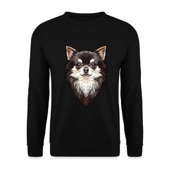 Portrait de chien Chihuahua - Sweat-shirt Unisexe - noir - Devant - Alina (178cm) & Michal (187cm)
