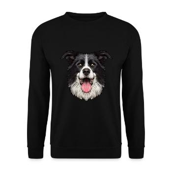 Chien Border Collie - Sweat-shirt Unisexe - noir - Devant - Alina (178cm) & Michal (187cm)