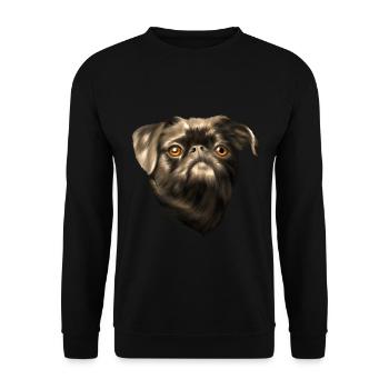Griffon nain du Brabant - Sweat-shirt Unisexe - noir - Devant - Alina (178cm) & Michal (187cm)