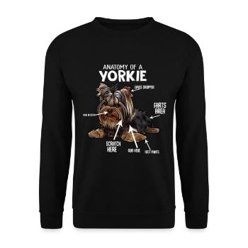 Yorkshire Terrier - Sweat-shirt Unisexe - noir - Devant - Alina (178cm) & Michal (187cm)