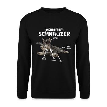 Chien Schnauzer - Sweat-shirt Unisexe - noir - Devant - Alina (178cm) & Michal (187cm)