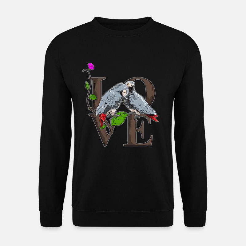 African gray parrot parakeet - Unisex Sweatshirt - black