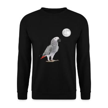 Lune de perroquet gris d'Afrique - Sweat-shirt Unisexe - noir - Devant - Alina (178cm) & Michal (187cm)