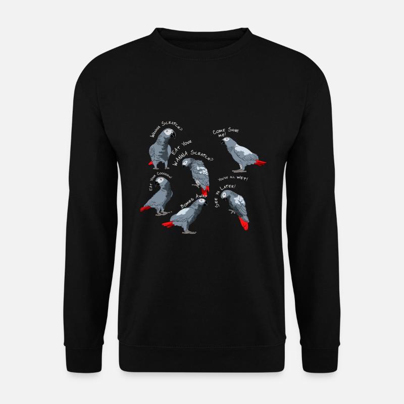 Graupapagei Sprüche - Unisex Pullover - Schwarz