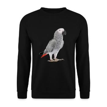 Graupapagei - Unisex Pullover - Schwarz - Vorne - Alina (178cm) & Michal (187cm)