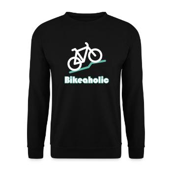 Bikeaholic bike lover bike t-shirt - Unisex Sweatshirt - black - Front - Alina (178cm) & Michal (187cm)