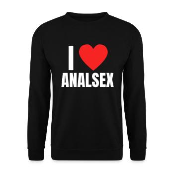 I Love Analsex Shirt Humor Sex Anal Gift Idea - Unisex Pullover - Schwarz - Vorne - Alina (178cm) & Michal (187cm)